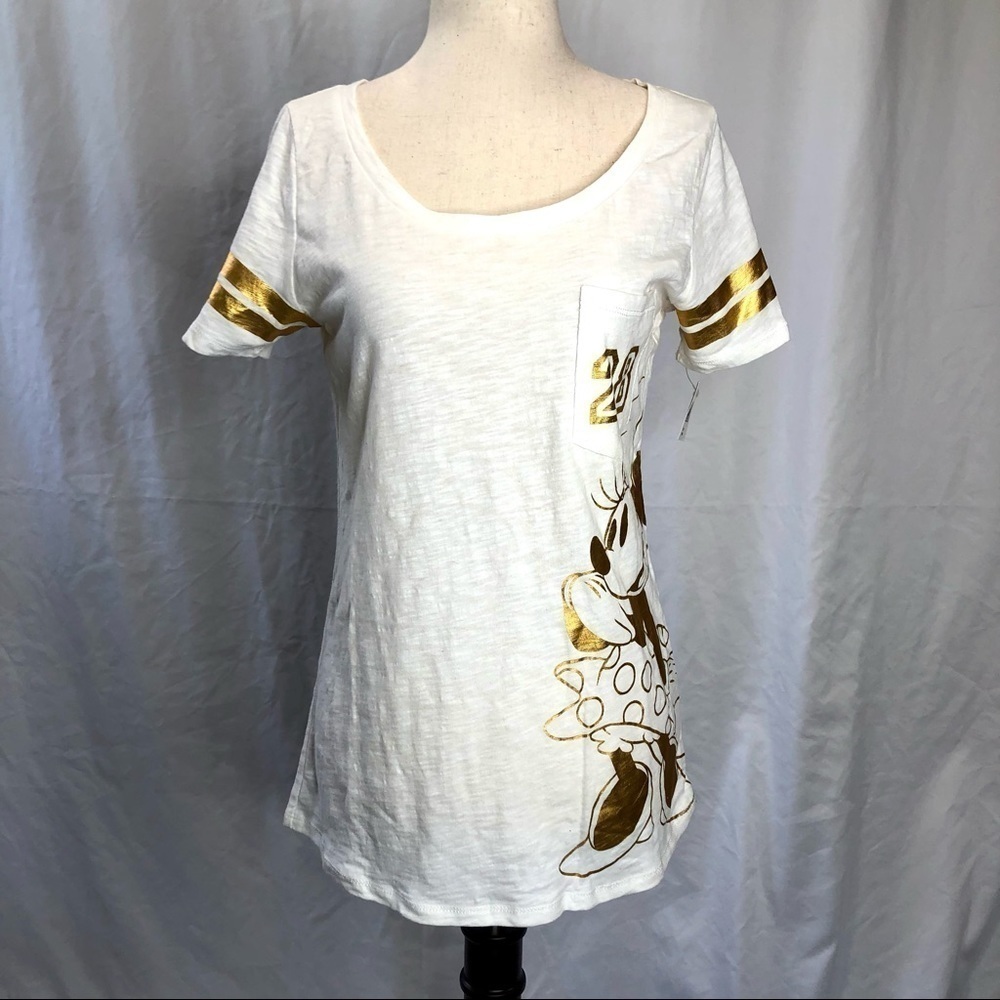 NWT Disney Parks Minnie Mouse football jersey gold